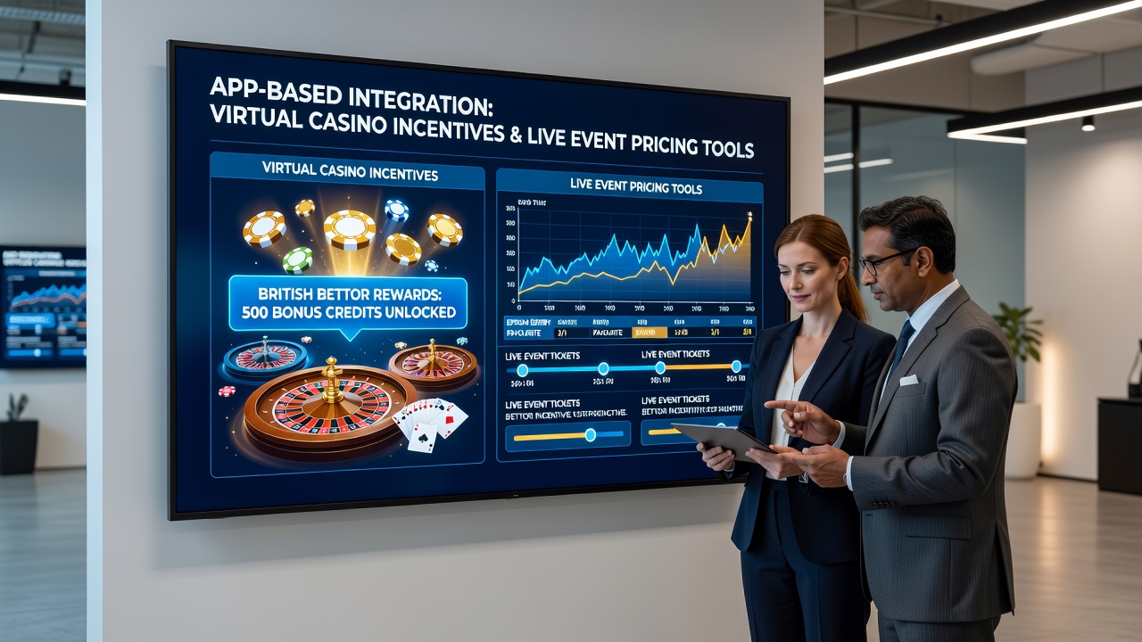 Betting app interface showing casino bonuses synced with live event odds for UK users