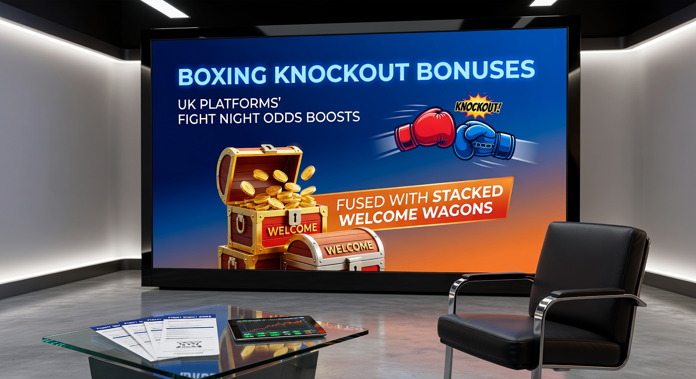 Collage of UK betting app screens showing stacked welcome bonuses, knockout odds boosts, and midweek cash refill notifications during a live boxing event