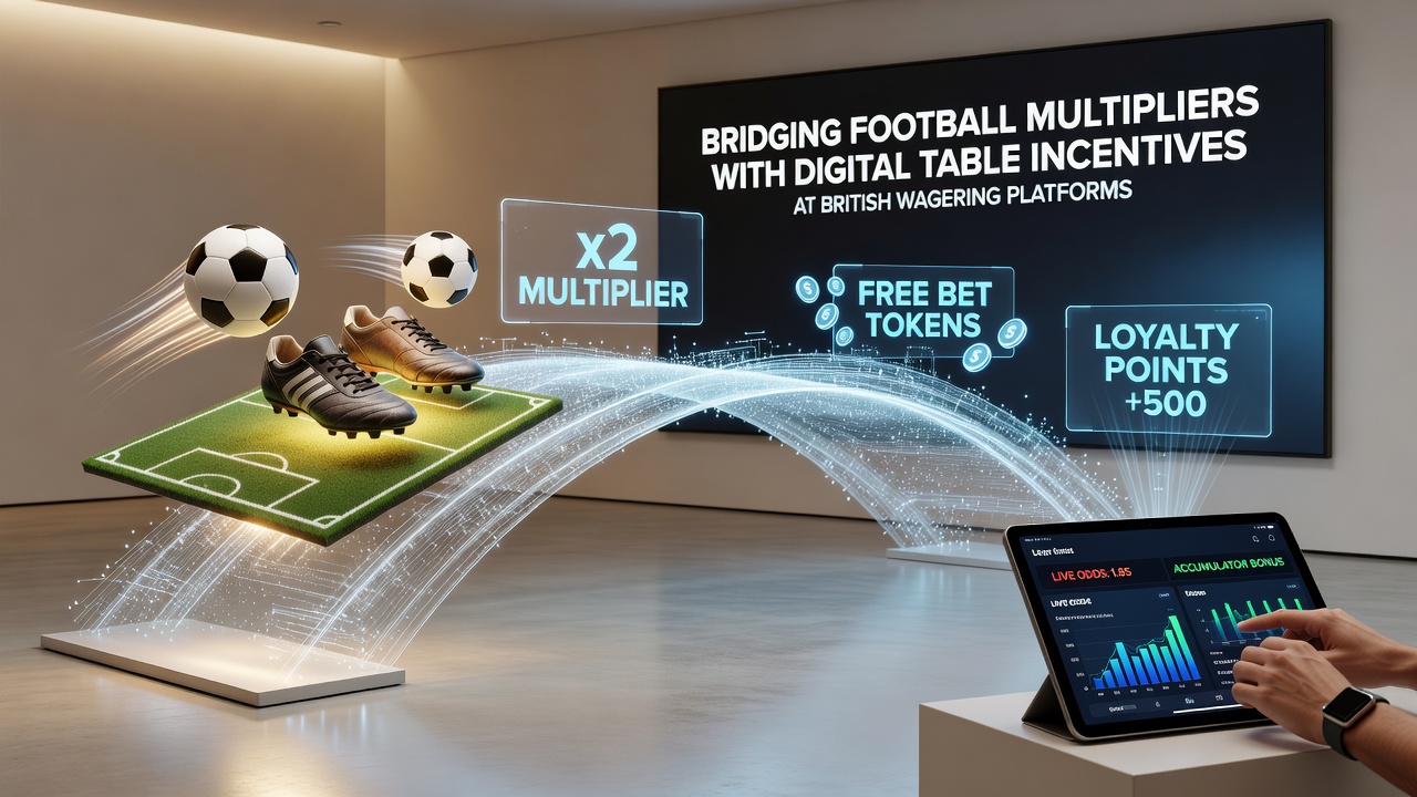 Digital table game screen displaying blackjack bonuses earned through football accumulator activity on a UK betting site