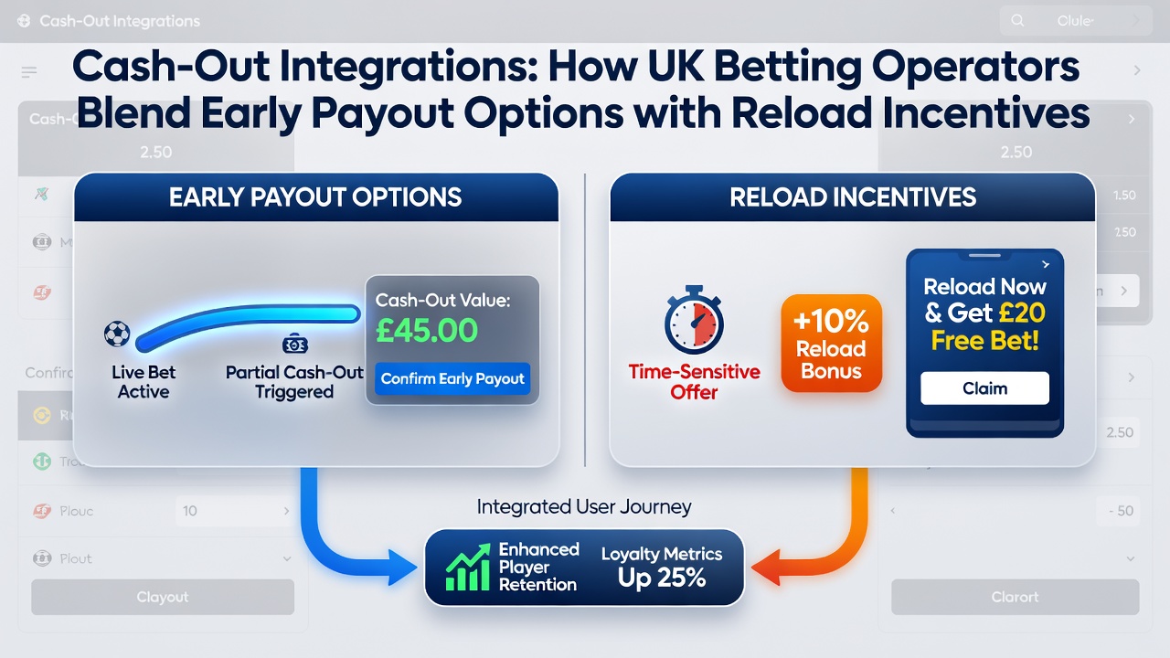 Dashboard view showing cash-out options linked to reload progress indicators