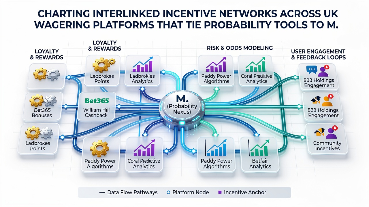 Illustration of multi-game reward chain progression linking sports odds tools to casino bonuses on UK platforms