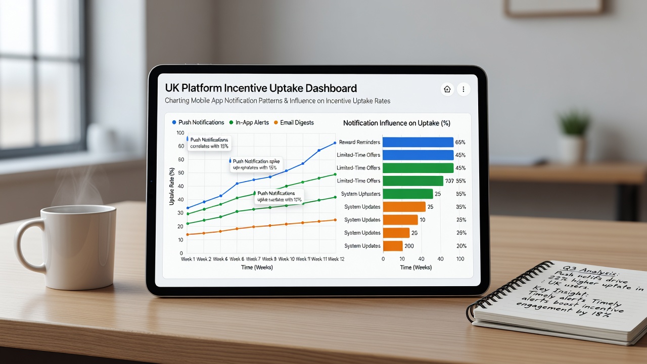 Data charts showing notification timing correlations with incentive uptake on UK mobile platforms