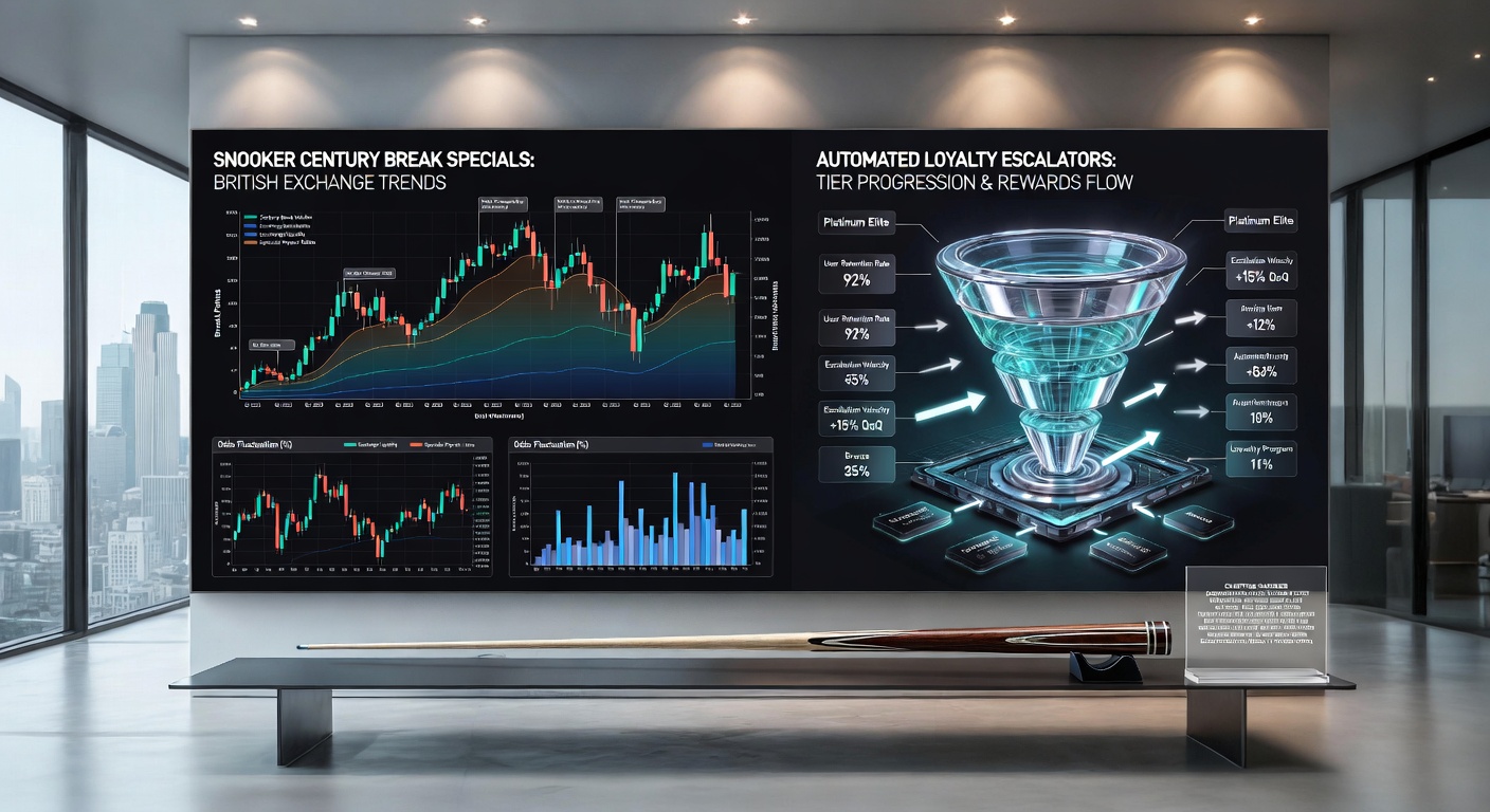 Infographic illustrating loyalty escalator tiers and top-up trigger timelines for snooker betting