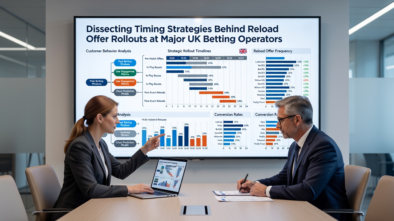 Chart showing timing patterns of reload offers across major UK betting platforms during peak sports seasons