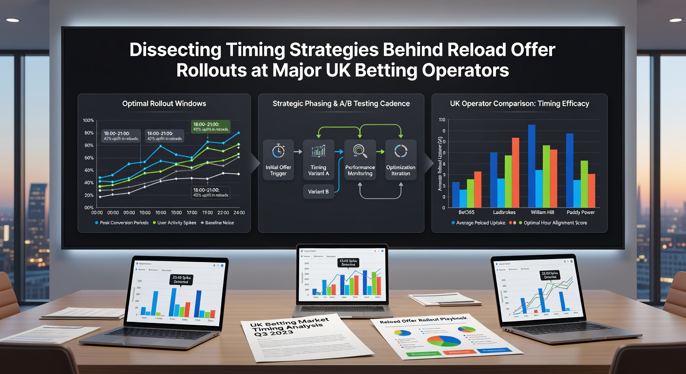 Infographic illustrating weekly and monthly reload offer deployment timelines used by leading UK operators