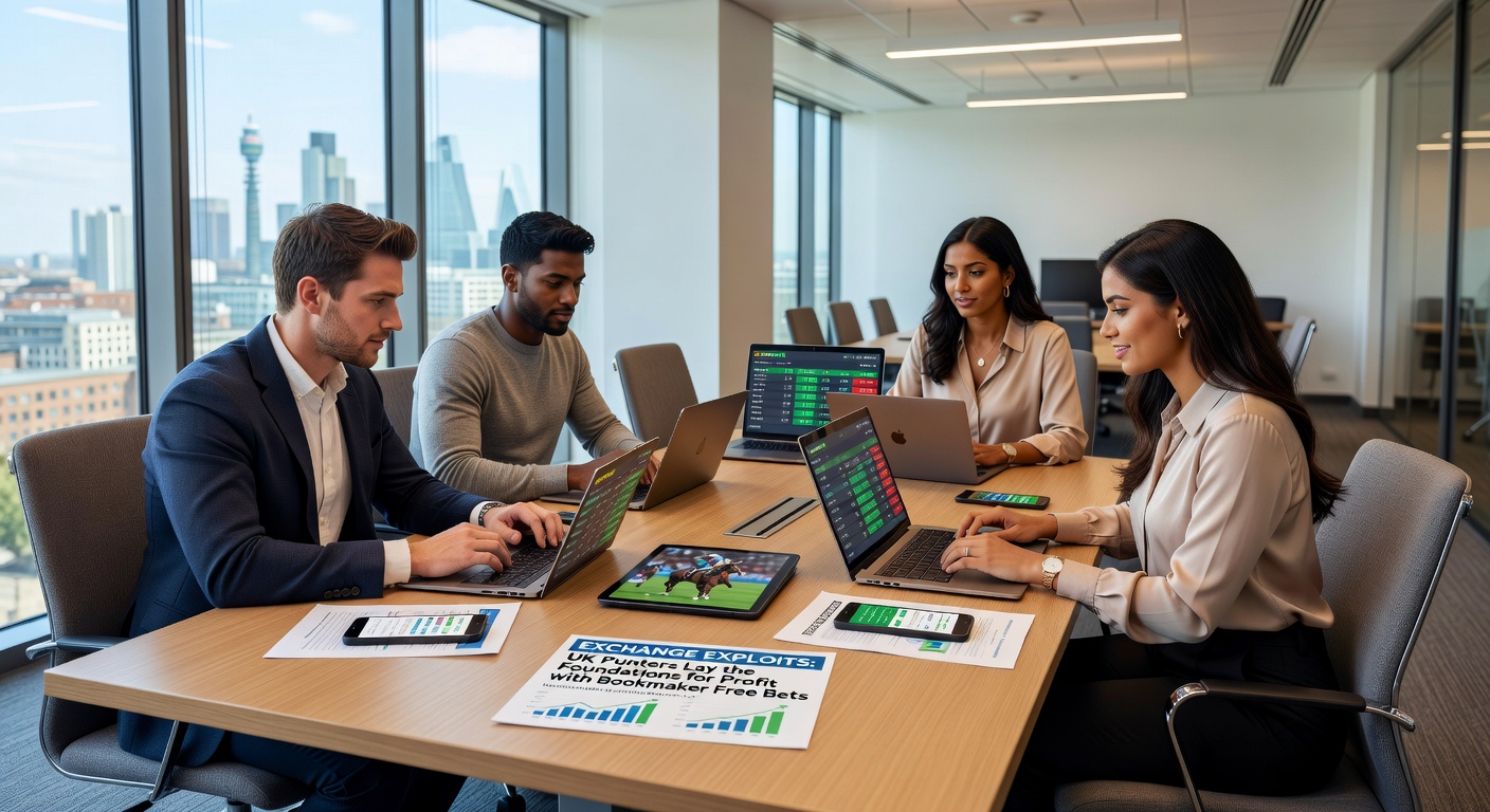 Screenshot of a betting calculator showing back and lay stakes for a free bet exploit on a horse race, with profit projections highlighted