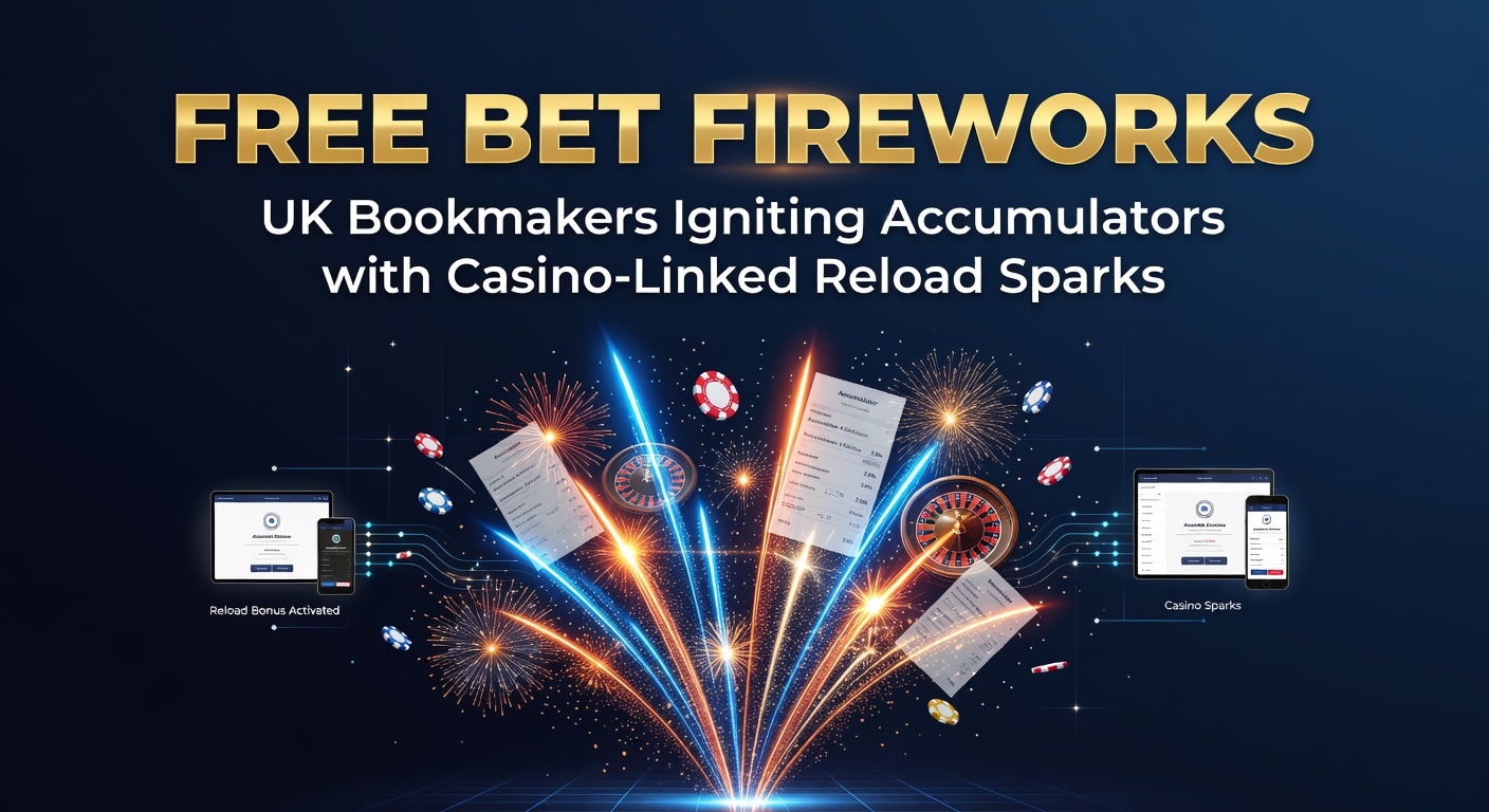 Vibrant display of fireworks exploding over a betting interface, symbolizing explosive free bet promotions linking accumulators and casino reloads