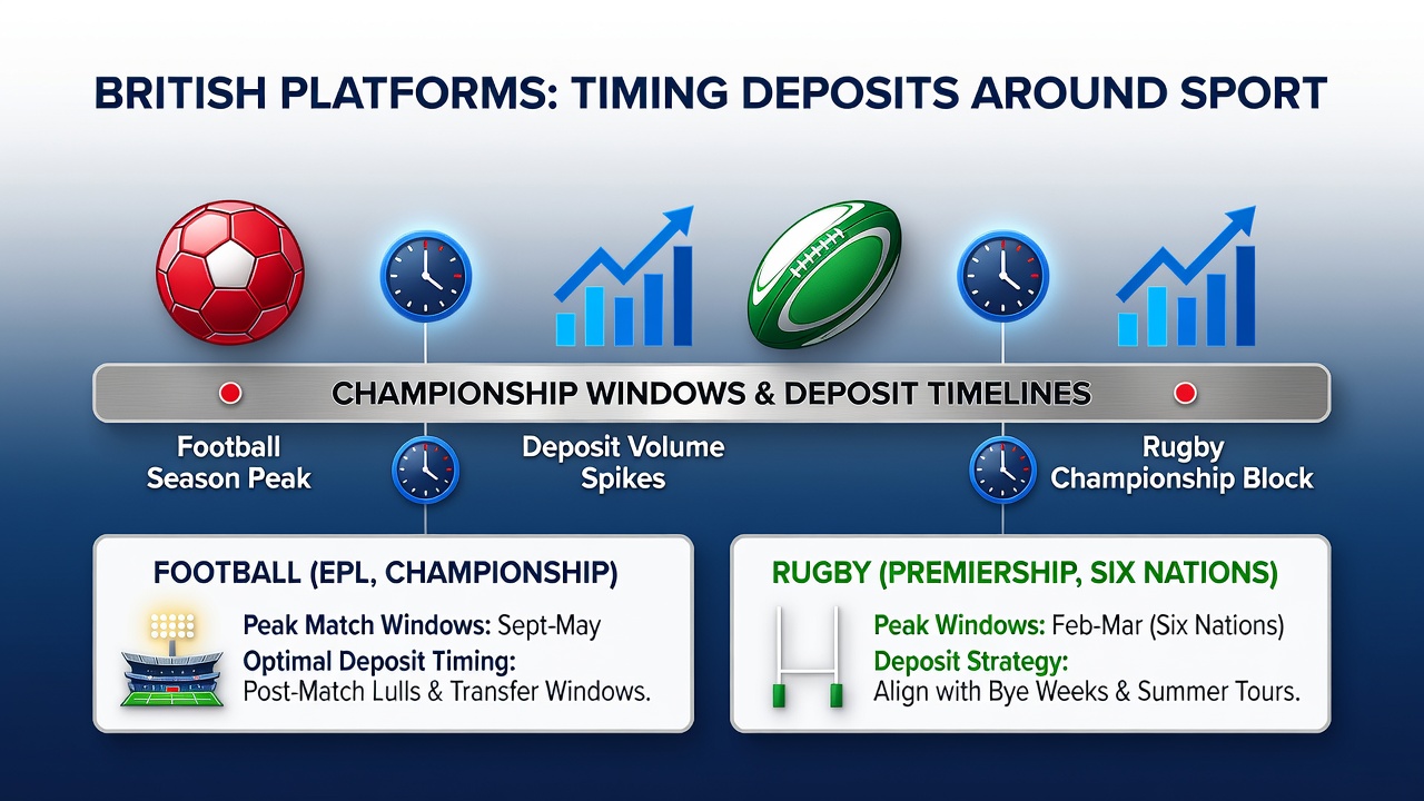British betting platforms coordinating deposit match promotions with major football and rugby championship schedules