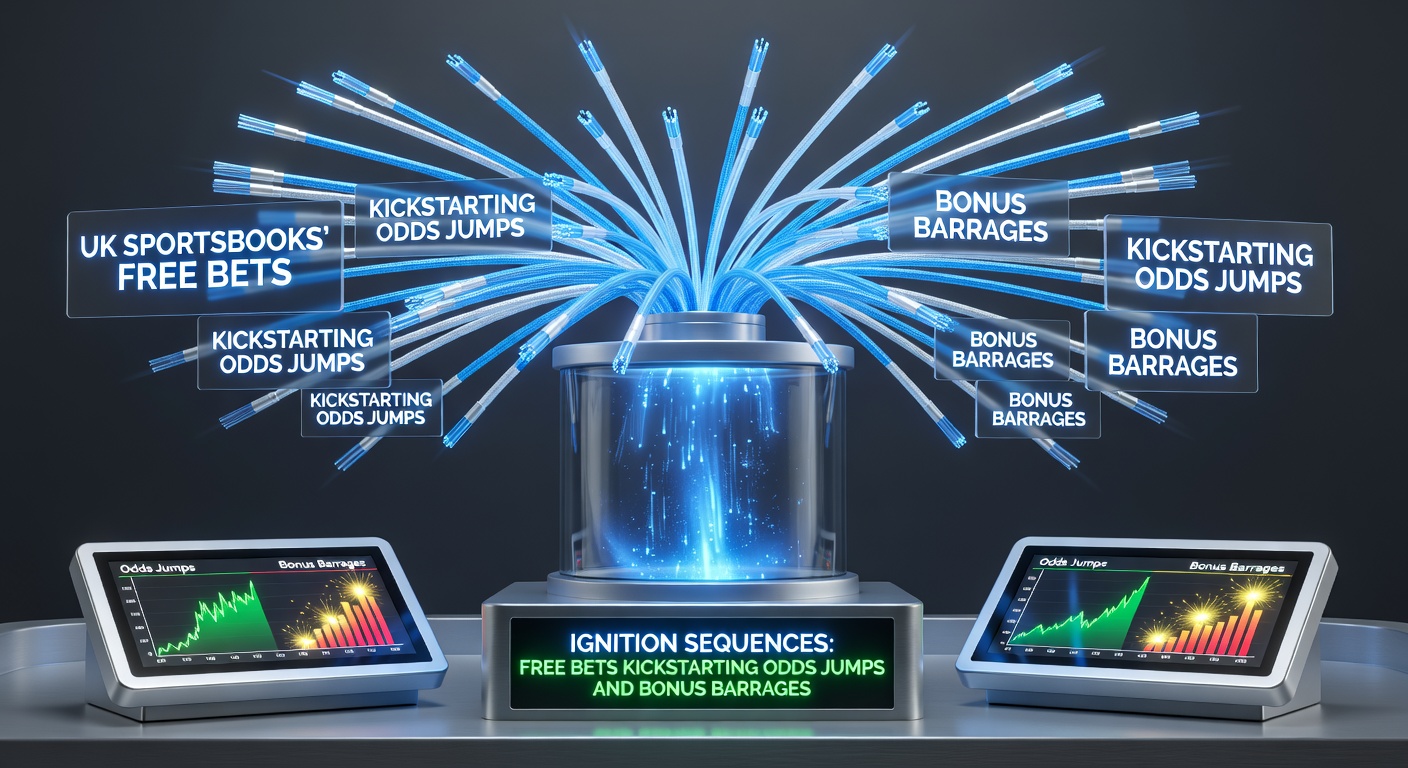 Diagram showing free bets igniting chains of enhanced odds and bonus promotions in UK sportsbooks