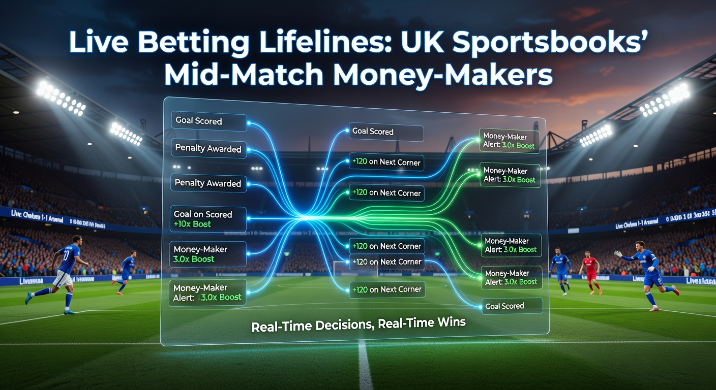 Dynamic live betting interface on a UK sportsbook app showing mid-match football odds updating in real-time