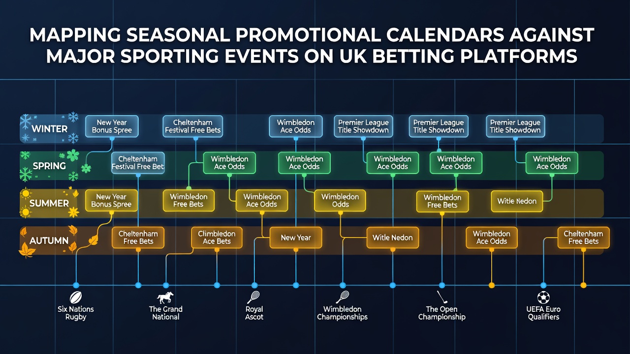 UK betting platform promotional timeline chart for major sporting events