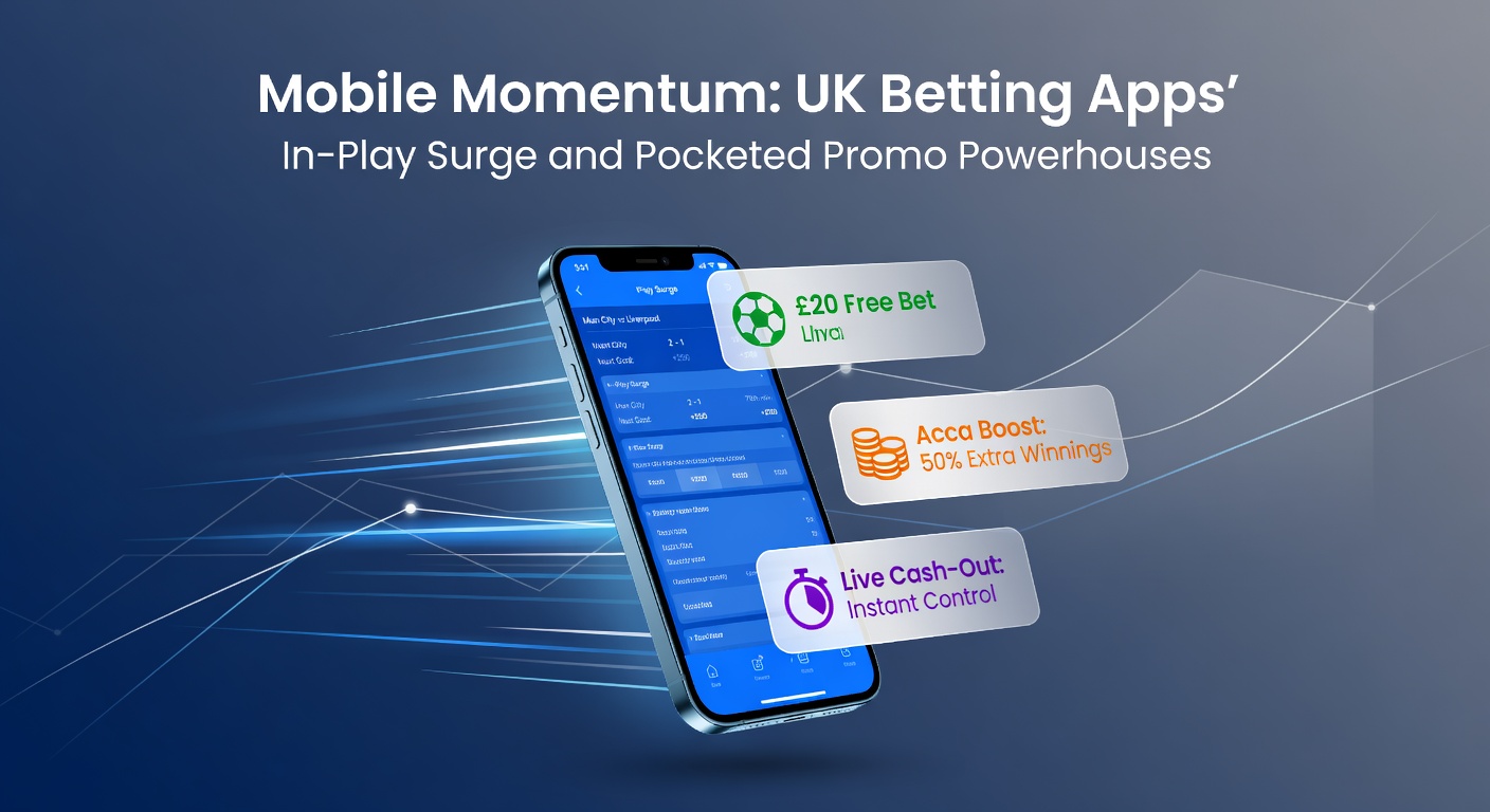 Smartphone displaying a live in-play football match on a UK betting app, with odds updating in real-time and a promo notification popping up