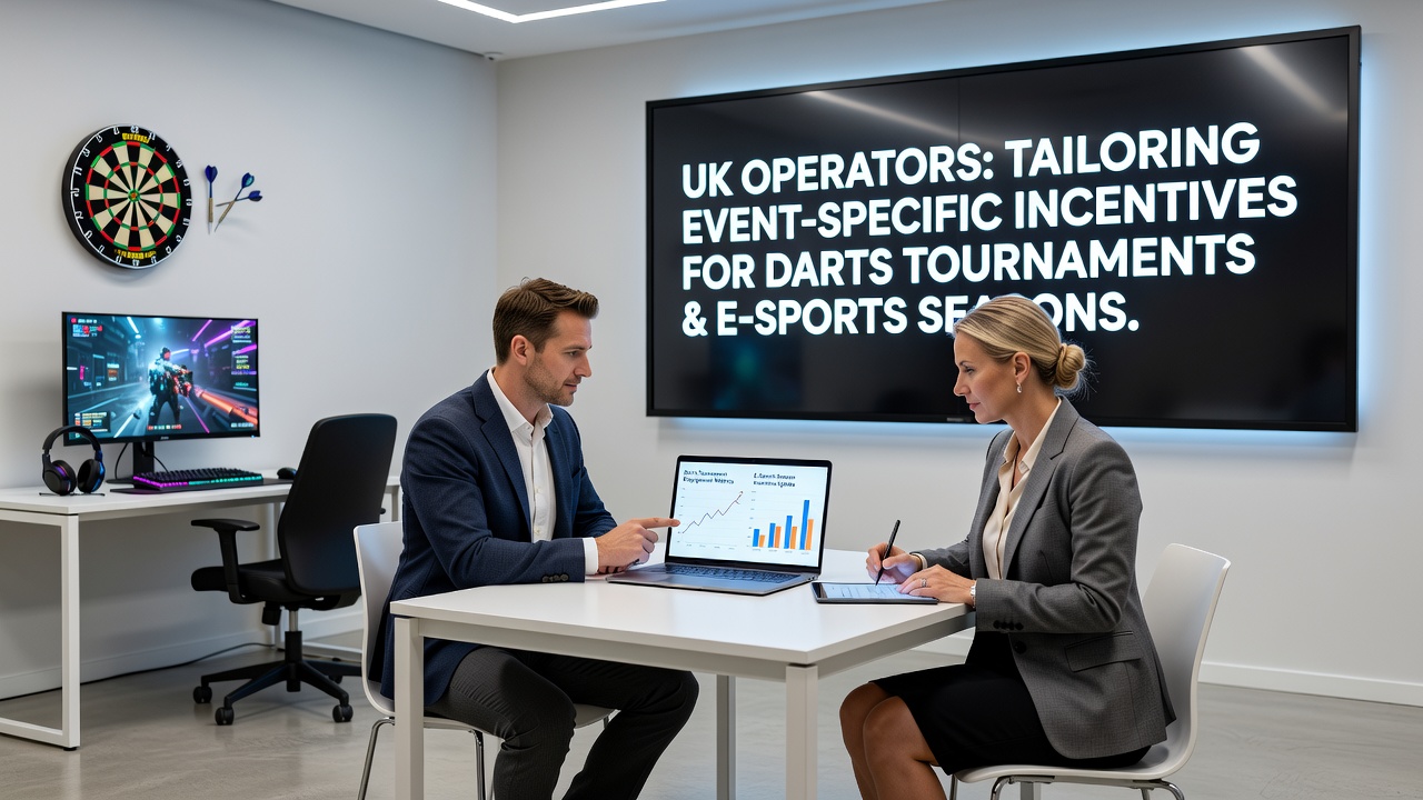 Esports season promotions and darts tournament incentives displayed on a UK betting platform interface